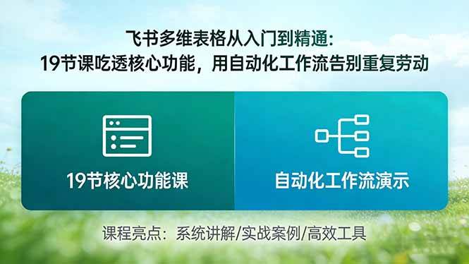 （17634期）飞书多维表格从入门到精通：19节课吃透核心功能，用自动化工作流告别重复劳动-泰戈创艺资源库