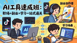 （17650期）AI工具速成班：职场+副业+学习一站式通关，20+爆款类型+剪映技巧+抖音算法，0基础快速上手-泰戈创艺资源库