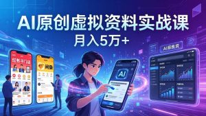 (17657期)AI原创虚拟资料实战课:2026新机会,小红书闲鱼开店,普通人用AI轻松变现,月入5万+-泰戈创艺资源库