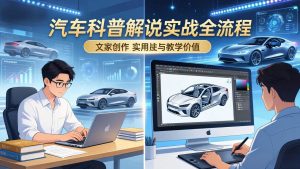 （17665期）抖音汽车科普解说实战：文案+动画+画面处理+去水印全流程，打造专业汽车科普视频-泰戈创艺资源库