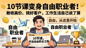 （17663期）10 节课变身自由职业者！敢收高价、挑好客户，工作生活自己说了算-泰戈创艺资源库