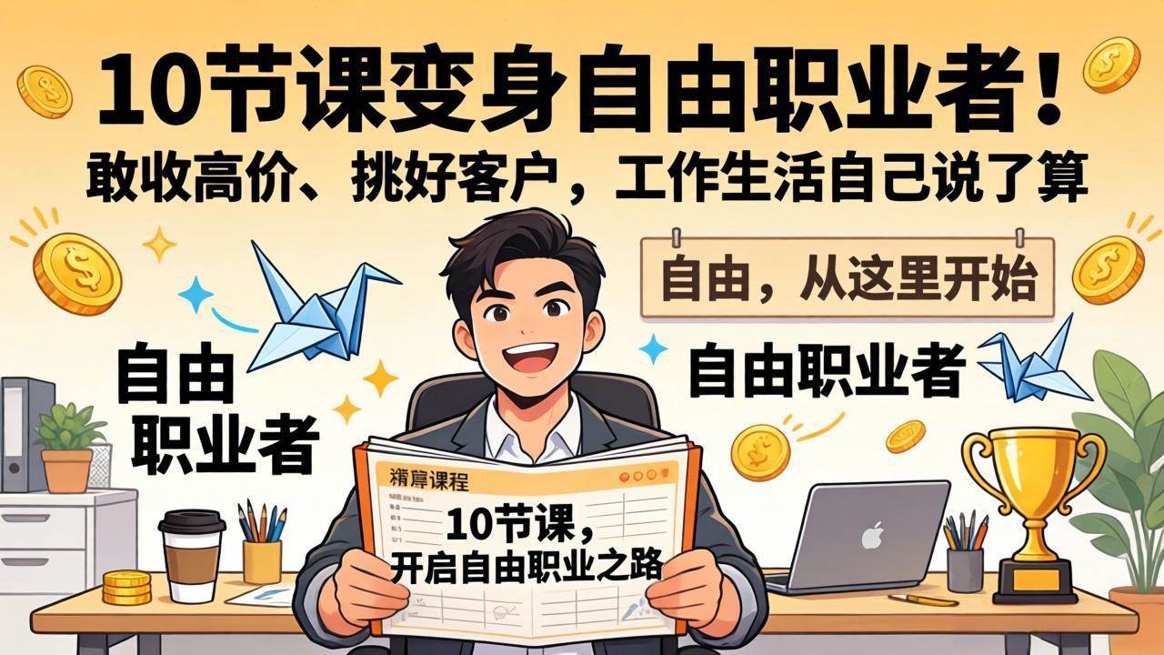 （17663期）10 节课变身自由职业者！敢收高价、挑好客户，工作生活自己说了算-泰戈创艺资源库