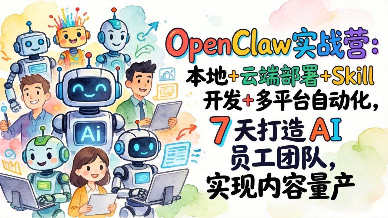 （17673期）OpenClaw实战营-更新：本地+云端部署+Skill开发+多平台自动化，7天打造AI员工团队+实现内容量产-泰戈创艺资源库