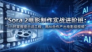 （17679期）Sora 2电影制作实战进阶班：1小时掌握提示词工程，用AI合作产出电影级视频-泰戈创艺资源库