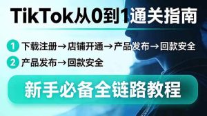（17691期）TikTok从0到1通关指南：下载注册→店铺开通→产品发布→回款安全，新手必备全链路教程-泰戈创艺资源库