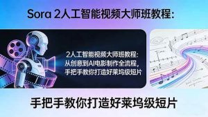 (17688期)Sora 2人工智能视频大师班教程:从创意到AI电影制作全流程,手把手教你打造好莱坞级短片-泰戈创艺资源库