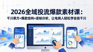 （17705期）2026全域投流爆款素材课：千川乘方+爆款结构+逐帧分析，让电商人轻松学会投千川-泰戈创艺资源库