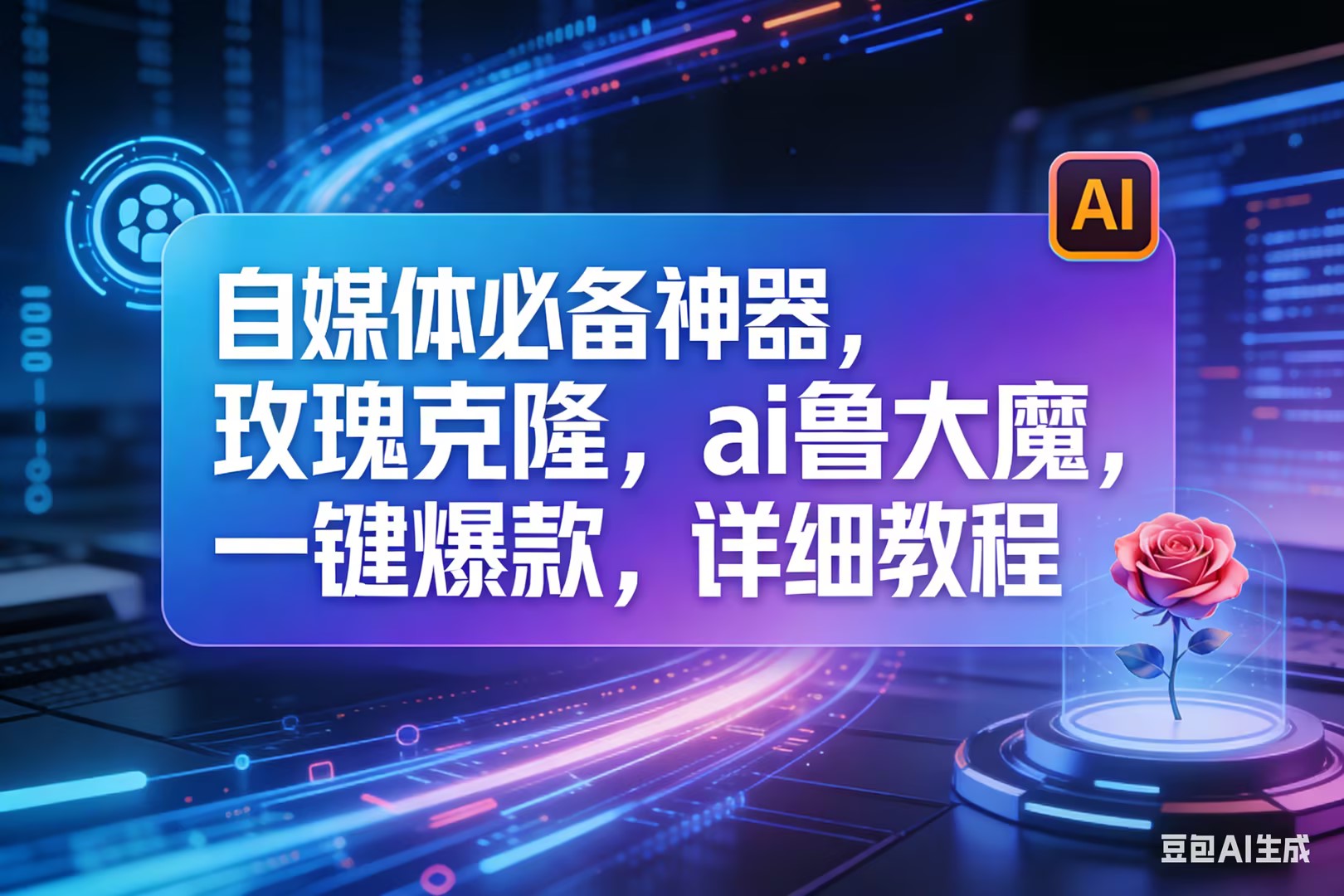 （17721期）玫瑰克隆工具，ai鲁大魔，自媒体必备神器，一键爆款，详细教程。-泰戈创艺资源库