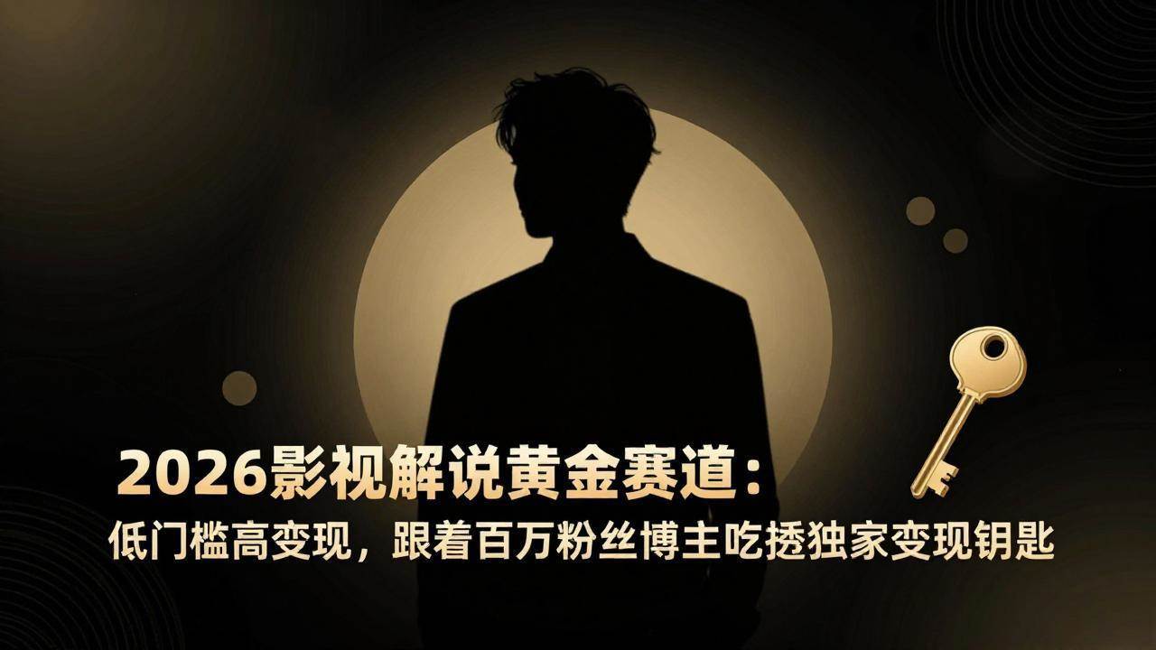 （17721期）2026影视解说黄金赛道：低门槛高变现，跟着百万粉丝博主吃透独家变现钥匙-泰戈创艺资源库