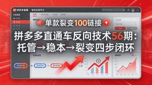 (17737期)拼多多直通车反向技术56期:托管→稳本→裂变四步闭环,单款裂变100链接抢占核心流量-泰戈创艺资源库