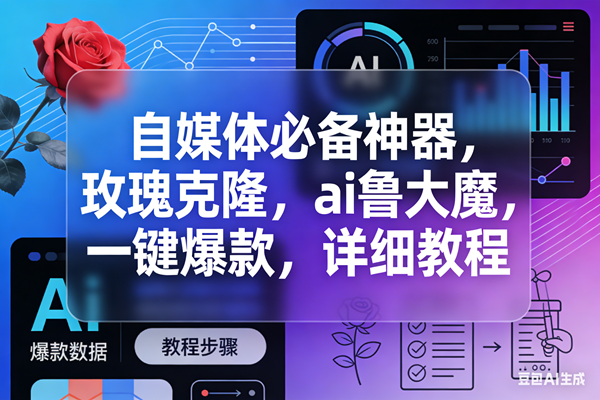 （17766期）玫瑰克隆，ai鲁大魔工具，自媒体必备神器，一键爆款，详细教程。-泰戈创艺资源库