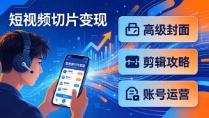 (17758期)短视频切片变现速成班2.0:高级封面+剪辑攻略+账号运营,0基础小白快速入局副业-泰戈创艺资源库