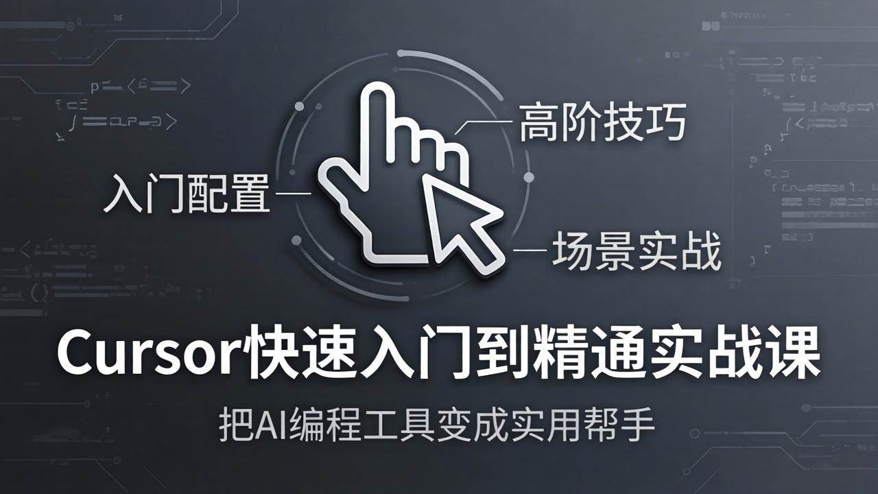 （17794期）Cursor快速入门到精通实战课：入门配置+高阶技巧+场景实战，把AI编程工具变成实用帮手-泰戈创艺资源库