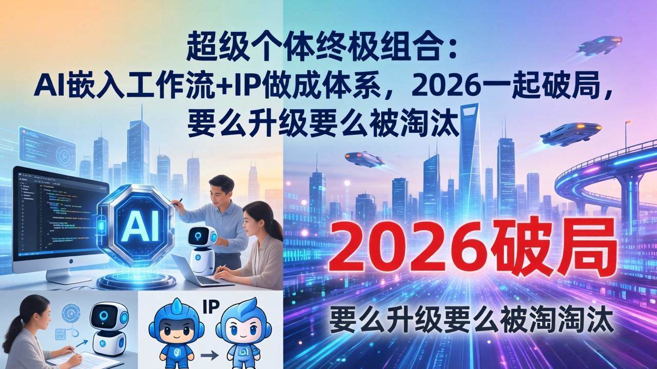 （17808期）超级个体终极组合-更新：AI嵌入工作流+IP做成体系，2026一起破局，要么升级要么被淘汰-泰戈创艺资源库