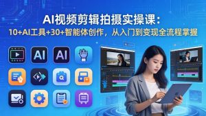 （17818期）AI 视频剪辑拍摄实操课：10+AI工具+30+智能体创作，从入门到变现全流程掌握-泰戈创艺资源库