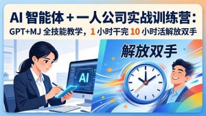 （17834期）AI 智能体 + 一人公司实战训练营：GPT+MJ 全技能教学，1 小时干完 10 小时活解放双手-泰戈创艺资源库