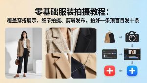 （17829期）零基础服装拍摄教程：覆盖穿搭展示、细节拍摄、剪辑发布，拍好一条顶盲目发十条-泰戈创艺资源库