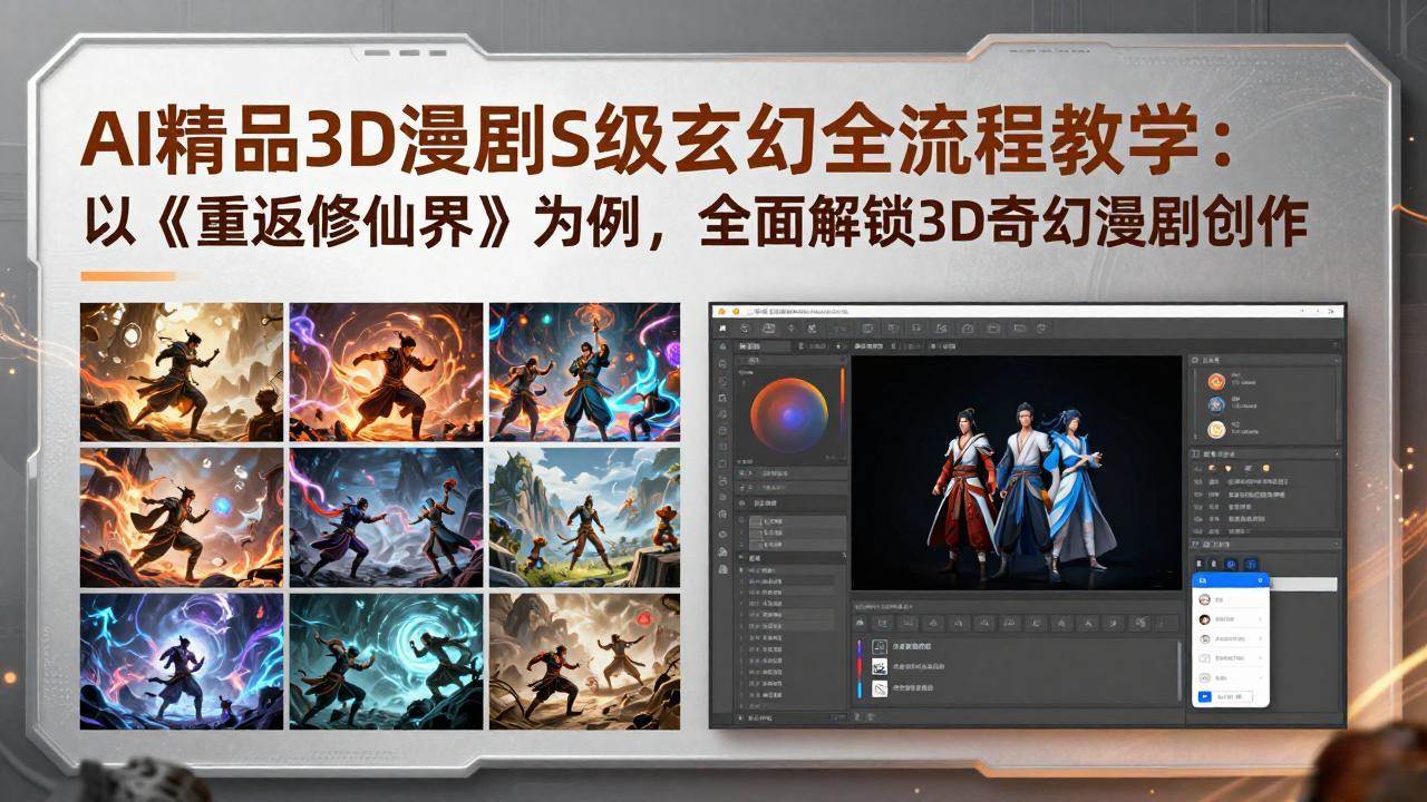 （17882期）AI精品3D漫剧S级玄幻全流程教学：以《重返修仙界》为例，全面解锁3D奇幻漫剧创作-泰戈创艺资源库