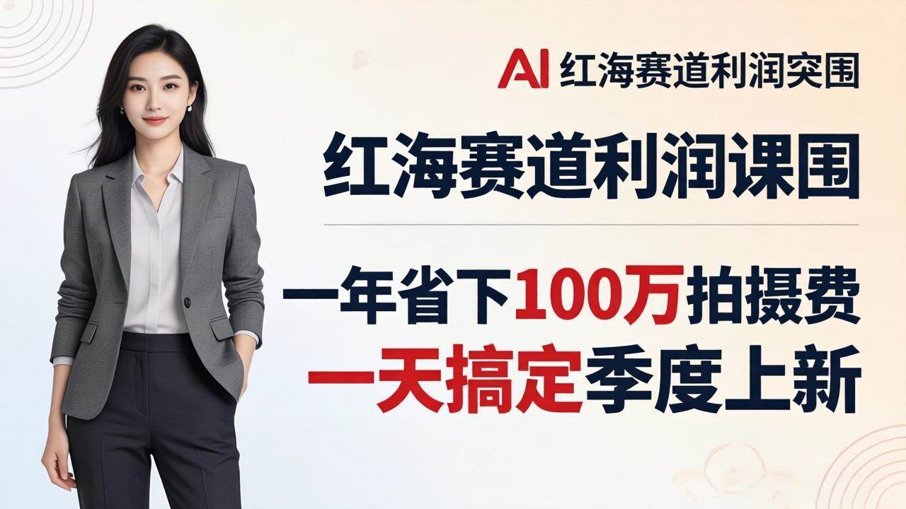 （17884期）服装老板AI模特图课：一年省下100万拍摄费，一天搞定季度上新，红海赛道利润突围-泰戈创艺资源库