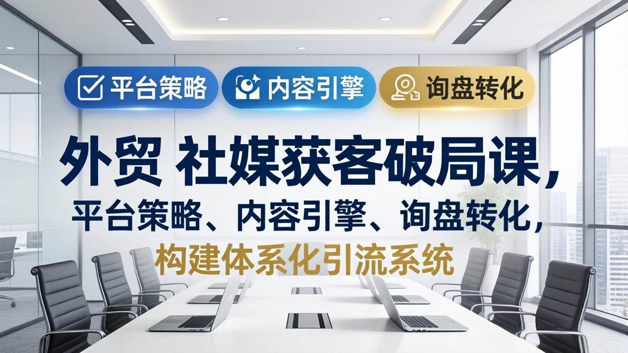 （17901期）外贸 社媒获客破局课，平台策略、内容引擎、询盘转化，构建体系化引流系统（更新26年3月）-泰戈创艺资源库