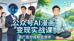 （17921期）公众号AI漫画变现实战课：星座/职场/养生多赛道+智能体发文，靠广告分成稳定增收-泰戈创艺资源库