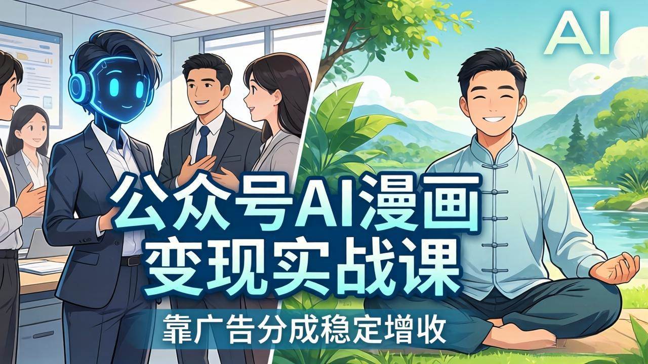 （17921期）公众号AI漫画变现实战课：星座/职场/养生多赛道+智能体发文，靠广告分成稳定增收-泰戈创艺资源库