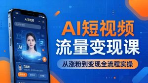 （17939期）AI短视频流量变现课：一部手机玩转数字人克隆+爆款制作，从涨粉到变现全流程实操-泰戈创艺资源库