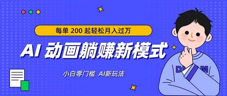 （17931期）AI 动画躺赚新模式，无需经验，每单 200 起轻松月入过万-泰戈创艺资源库
