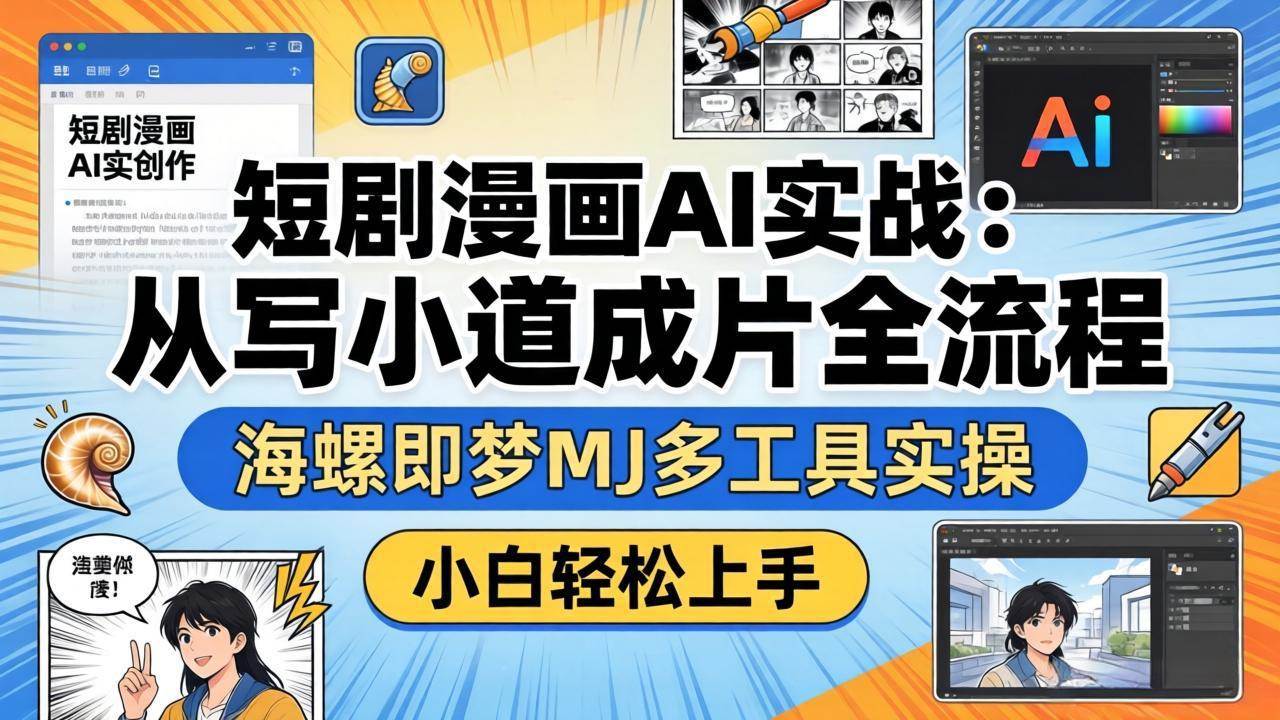 （17945期）短剧漫画AI实战：从写小说到成片全流程，海螺即梦MJ多工具实操，小白轻松上手-泰戈创艺资源库