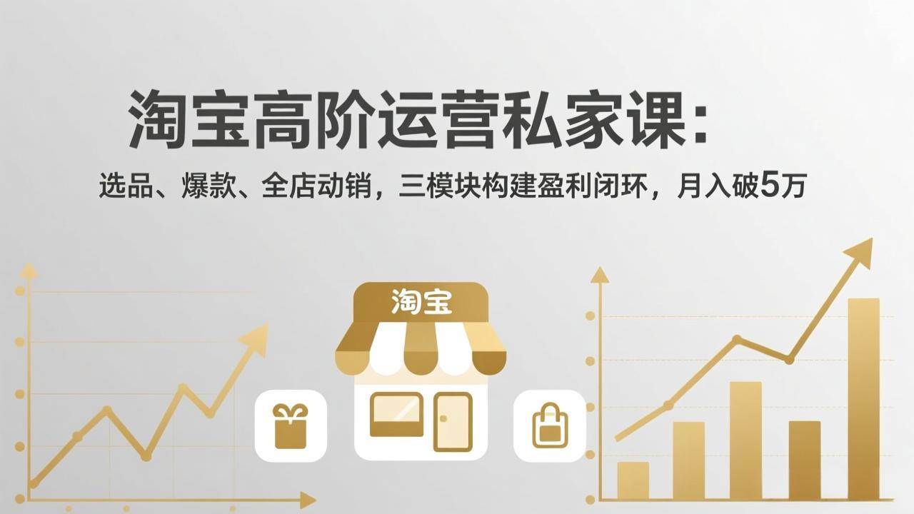 （17944期）淘宝高阶运营私家课（更新26年4月）：选品、爆款、全店动销，三模块构建盈利闭环，月入破5万-泰戈创艺资源库