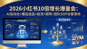 （17964期）2026小红书10倍增长爆量会：AI自动化+爆品选品+投流+矩阵+团队SOP全套落地-泰戈创艺资源库