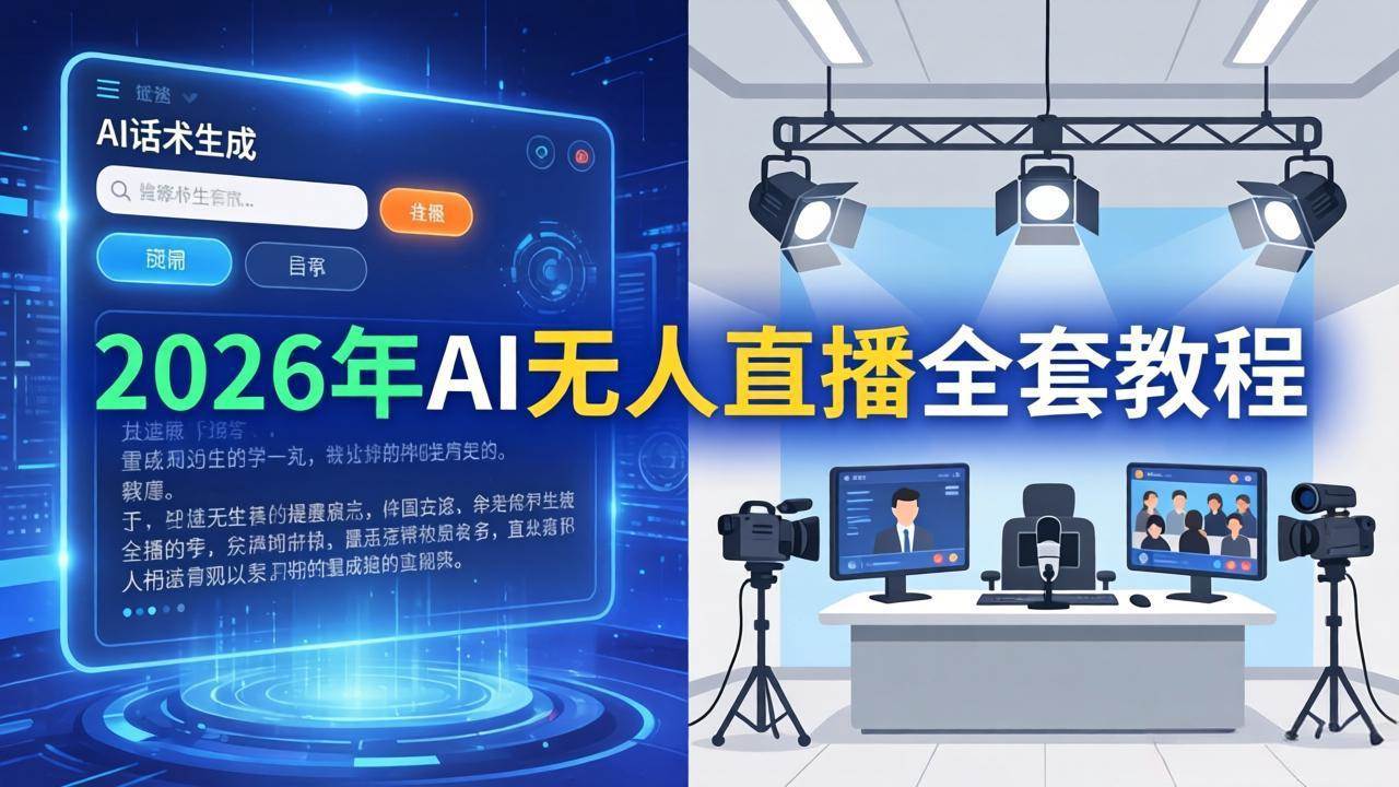 （17953期）2026年AI无人直播全套教程：OBS安装+软件配置+直播间搭建+话术生成+一键开播实操-泰戈创艺资源库