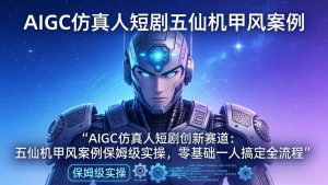 (17961期)AIGC仿真人短剧创新赛道:五仙机甲风案例保姆级实操,零基础一人搞定全流程-泰戈创艺资源库