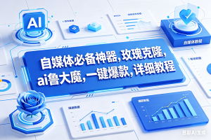 (17964期)玫瑰克隆工具,鲁大魔ai软件,自媒体的神器,一键爆款,50多个功能的详细教程。-泰戈创艺资源库