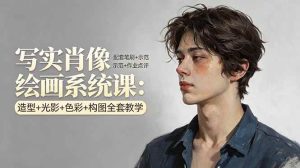 (17967期)写实肖像绘画系统课:造型+光影+色彩+构图全套教学,配套笔刷+示范+作业点评-泰戈创艺资源库