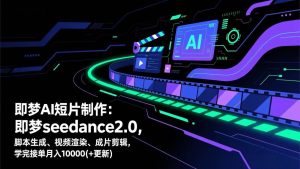 (17969期)即梦AI 短片制作(更新):即梦seedance2.0,脚本生成、视频渲染、成片剪辑,学完接单月入10000+-泰戈创艺资源库