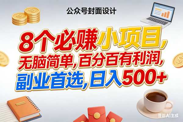 （17984期）8个必赚钱小项目，百分百有利润，无脑简单，副业首选，日入500+-泰戈创艺资源库