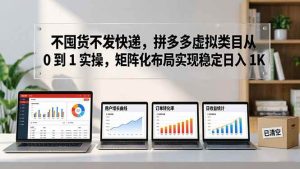 (17989期)不囤货不发快递,拼多多虚拟类目从 0 到 1 实操,矩阵化布局实现稳定日入 1K-泰戈创艺资源库
