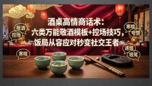 （18020期）付费文章：酒桌高情商话术：六类万能敬酒模板+控场技巧，饭局从容应对秒变社交王者-泰戈创艺资源库
