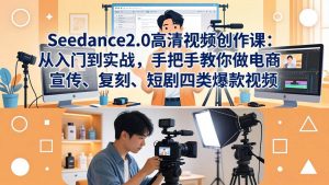 （18019期）Seedance2.0高清视频创作课：从入门到实战，手把手教你做电商、宣传、复刻、短剧四类爆款视频-泰戈创艺资源库
