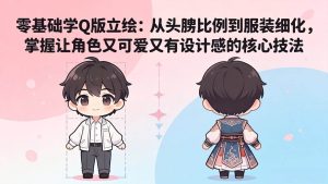 (18036期)零基础学Q版立绘:从头身比例到服装细化,掌握让角色又可爱又有设计感的核心技法-泰戈创艺资源库