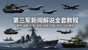 (18081期)第三军迷新闻解说全套教程:建号+选题+文案+配音+剪辑+封面+发布一站式教学-泰戈创艺资源库