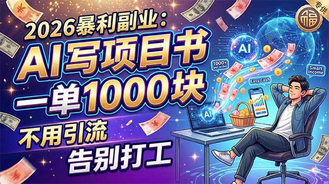 （18087期）2026暴利副业：AI 写项目书，一单 1000 块，不用引流，告别打工-泰戈创艺资源库