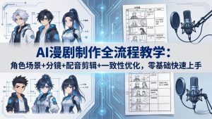 (18090期)AI漫剧制作全流程教学:角色场景+分镜+配音剪辑+一致性优化,零基础快速上手-泰戈创艺资源库