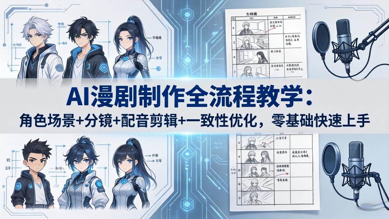 （18090期）AI漫剧制作全流程教学：角色场景+分镜+配音剪辑+一致性优化，零基础快速上手-泰戈创艺资源库