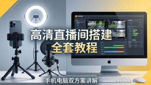 (18104期)高清直播间搭建全套教程,手机电脑双方案讲解,设备选型调试多机位实操教学-泰戈创艺资源库