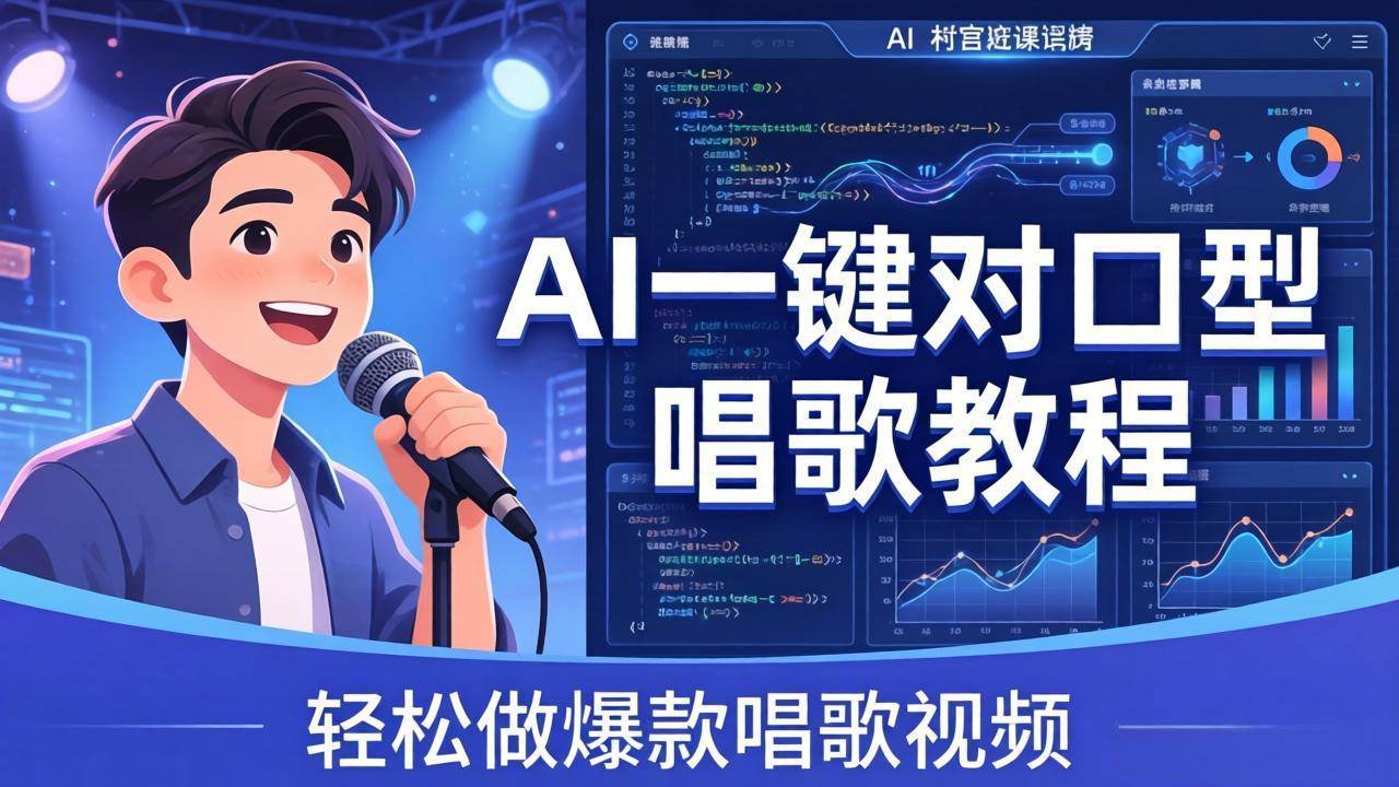 （18118期） AI一键对口型唱歌教程：零基础也能学，素材准备+模型训练+音色转换，轻松做爆款唱歌视频-泰戈创艺资源库
