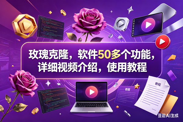 （18124期）玫瑰克隆，一键爆款工具，ai智能体软件，自媒体神器，60多个功能详细教程-泰戈创艺资源库