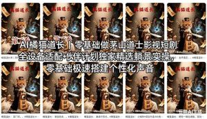 (18119期)AI橘猫道长茅山道士短剧教程|零基础傻瓜式操作,AI一键生成古风玄幻爆款短视频快速变现-泰戈创艺资源库