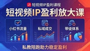 (18138期)短视频IP盈利放大课:小红书流量+私域成交+带徒体系,私教陪跑助力稳定盈利-泰戈创艺资源库